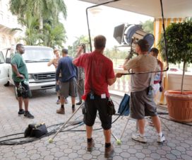 On location with Moving Picture Rental crew